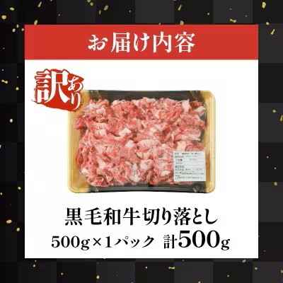 【訳あり】黒毛和牛 切り落とし(計500g)【T025-0375】(都農町)