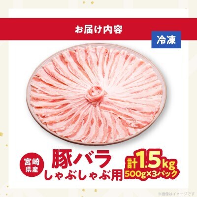 宮崎県産 豚バラしゃぶしゃぶ(計1.5kg) 豚肉【T025-0435】(都農町)