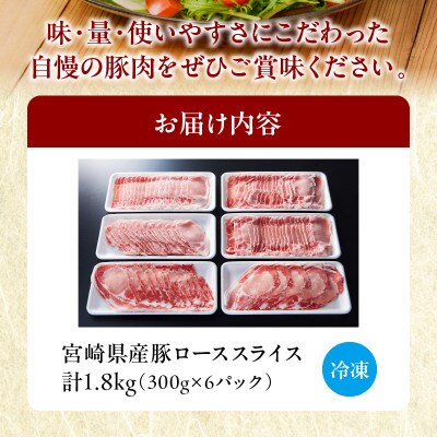 宮崎県産 豚ローススライス 計1.8kg【T009-0065】