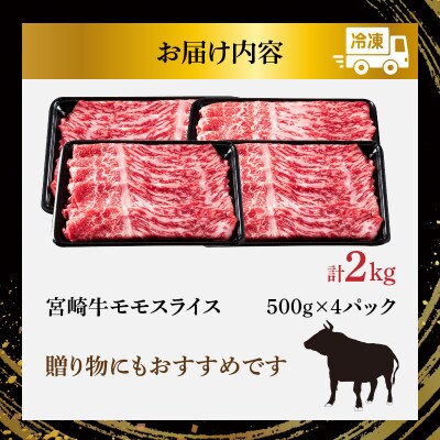 宮崎牛 モモスライス(すき焼き用)計2kg【T009-0236】