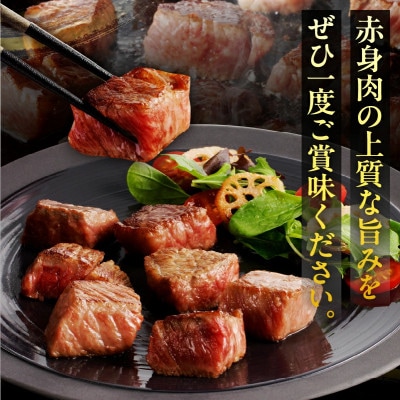 宮崎牛 赤身サイコロステーキ(計800g) 【T009-0266】