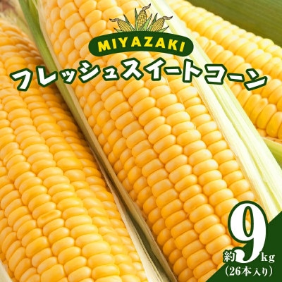 【先行予約】みやざきフレッシュスイートコーン(約9kg)とうもろこし【T015-0055】(都農町)