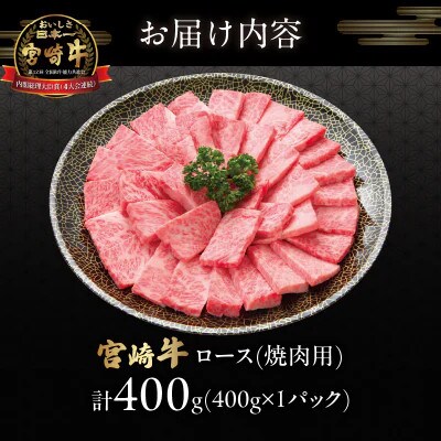 宮崎牛ロース(焼肉用)計400g【T050-0035】
