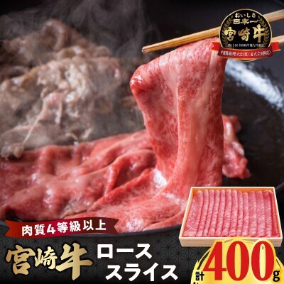 宮崎牛ローススライス(計400g)【T050-0055】