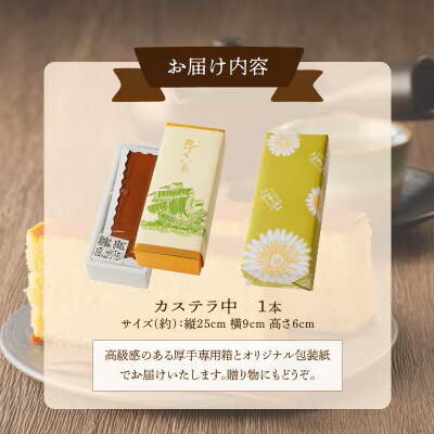 老舗菓子舗のカステラ(中) 1本　【T035-0075】