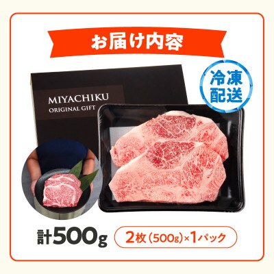 【生産者応援】宮崎牛ロースステーキ(計500g)【T030-1075】(都農町)