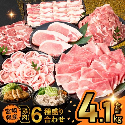 宮崎県産 豚肉 6種盛り合わせセット(合計4.1kg)【T030-2045】(都農町)