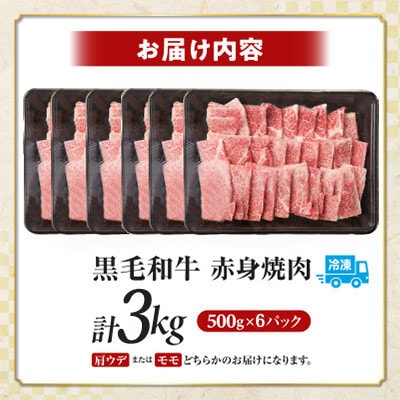 【肉質等級4等級以上】宮崎県産 黒毛和牛 赤身焼肉(計3kg)【T030-2145】(都農町)