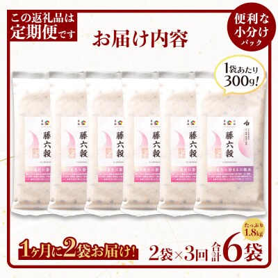 【3回定期便】【雑穀米】藤の花色に染まる美しい六穀米《藤六穀》300g×2袋【TT-14】