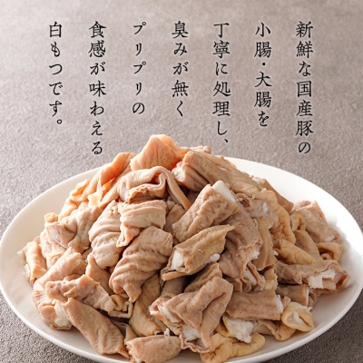 国産豚 小腸・大腸 ボイルカット <計2kg>