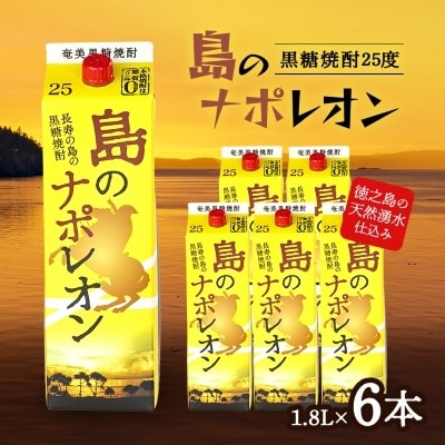 黒糖焼酎　島のナポレオン1,800ml紙パック6本セット　mkmt10