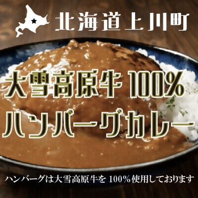 大雪高原牛100%ハンバーグカレー250g×3箱　有名店ガクヤバーガー監修の男前仕立て