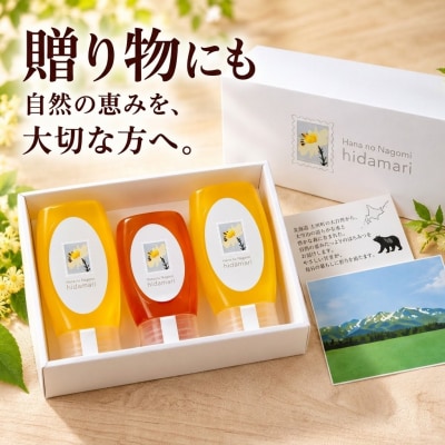 上川町産純粋はちみつ1.3kg(シナの木蜂蜜500g×2本 百花蜂蜜300g×1本)