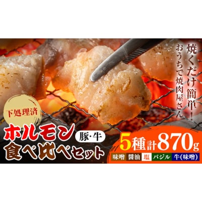豚・牛ホルモン5種セット 焼肉レストラン食道園《30日以内に出荷予定(土日祝除く)》