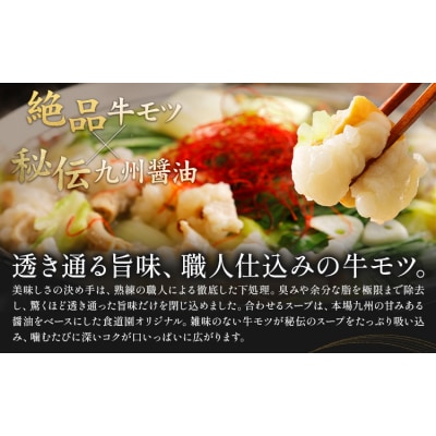 牛モツ鍋セット 2パック 焼肉レストラン食道園 北海道 日高町産 もつ鍋 モツ鍋 醤油ベース 九州醤
