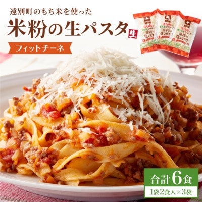 【遠別町産もち米使用】米粉の生パスタ　フィットチーネ(1袋2食入×3袋セット)※ソース無