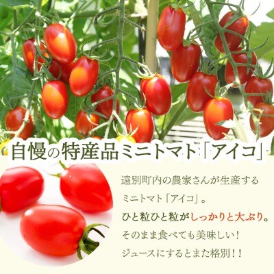 【北海道遠別町産アイコトマト100%使用】北の赤いしずく(1L×2本)　アイコトマトジュース
