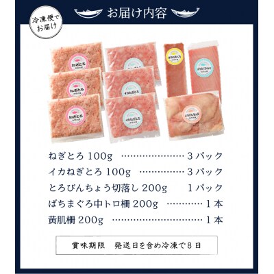 マグロ 中トロ 赤身 ねぎとろ S6(a20-365)