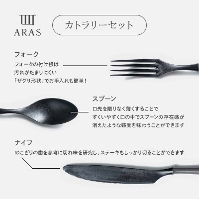 ARASカトラリー ペアセット【カラー:グリーングレー】 F6P-1732