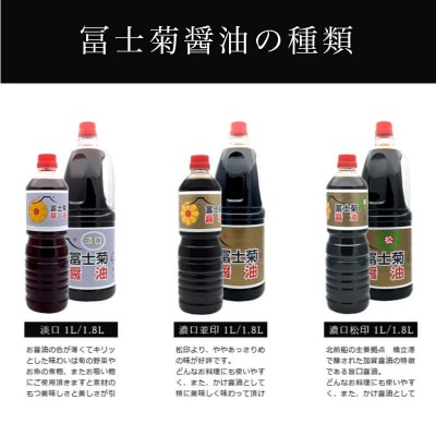 加賀醤油 冨士菊醤油 濃口 こいくち 並印 1000ml×3本セット F6P-1786