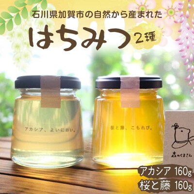石川県産はちみつ あかしあ 160g×桜と藤 160g ハチミツ 蜂蜜 食品 F6P-2817