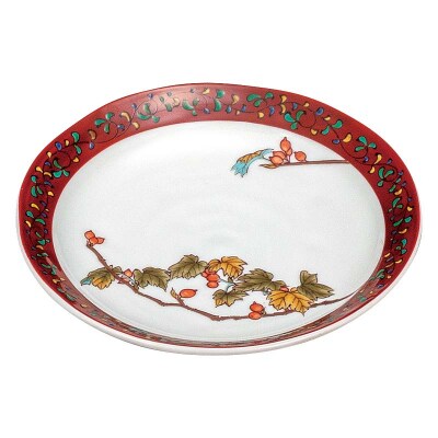 九谷焼 皿揃 木の実絵変り 5枚組 食器 お皿 日本製 伝統工芸 和食器 F6P-2848