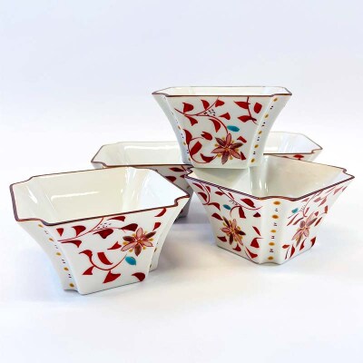 九谷焼 小鉢揃 花唐草 5個組 小鉢 盛り鉢 テーブルウェア 食器 伝統 F6P-2857