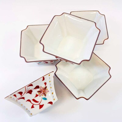 九谷焼 小鉢揃 花唐草 5個組 小鉢 盛り鉢 テーブルウェア 食器 伝統 F6P-2857
