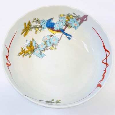 九谷焼 鉢 桜に鳥 伝統工芸品 盛り鉢 テーブルウェア 食器 加賀市 F6P-2858