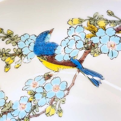 九谷焼 鉢 桜に鳥 伝統工芸品 盛り鉢 テーブルウェア 食器 加賀市 F6P-2858