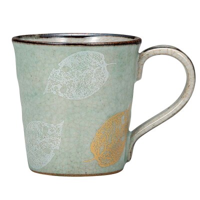 九谷焼 マグカップ 葉紋 食器 コップ マグ コーヒーカップ 日本製 F6P-2874