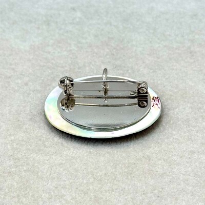 デイジー蒔絵白蝶貝ブローチ 黒 伝統工芸 工芸品 国産 日本製 アクセサリー F6P-3124