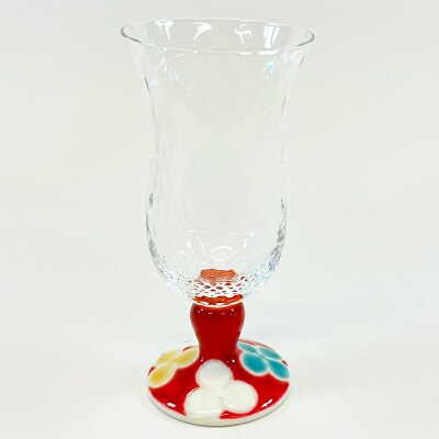 九谷和グラス 冷酒グラスクローバー(レッド) 工芸品 グラス コップ 食器 F6P-3151