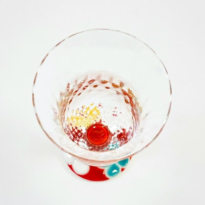 九谷和グラス 冷酒グラスクローバー(レッド) 工芸品 グラス コップ 食器 F6P-3151