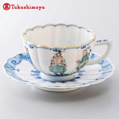 加賀九谷焼 山本長左 カップ&ソーサー 異邦人 高島屋選定品 食器 伝統工芸 F6P-3258