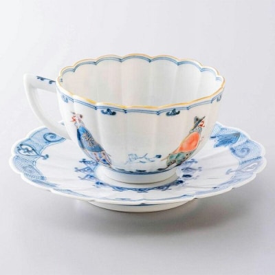 加賀九谷焼 山本長左 カップ&ソーサー 異邦人 高島屋選定品 食器 伝統工芸 F6P-3258