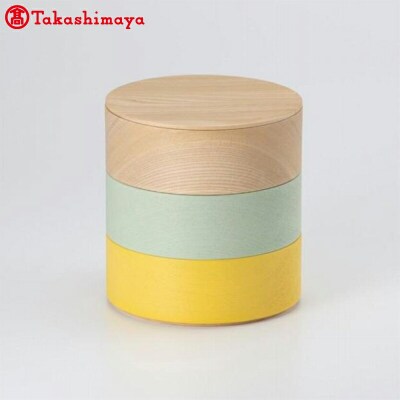 畑漆器店 BORDER C mintgray yellow 3段セットキャニスター F6P-3252