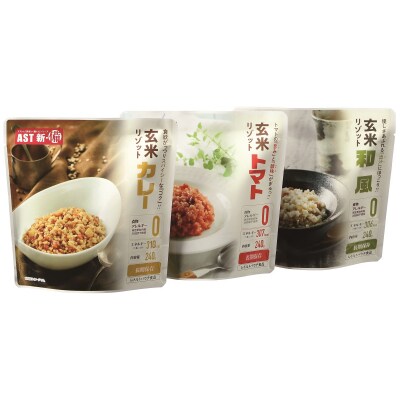 新備玄米リゾット(3種セット)非常食 防災食 備蓄食 保存食 調理 不要 5年保存(a43-006)