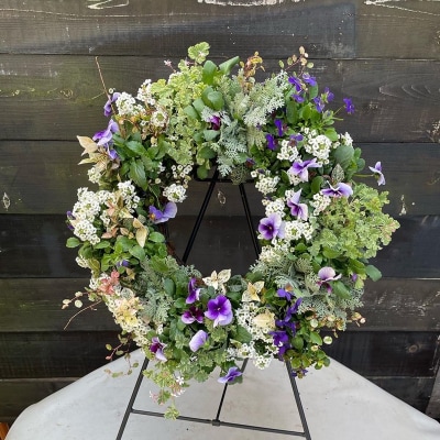 フラワーリースハンギング 季節のリース おまかせ(a33-015)