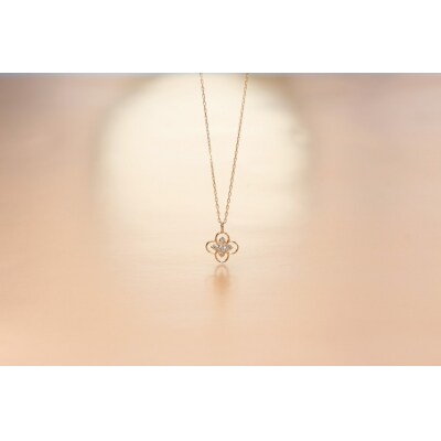 【K18イエローゴールド ダイヤモンドネックレス】フラワーデザインネックレス/ KGN181052