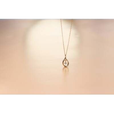 【K18イエローゴールド ダイヤモンドネックレス】ドロップデザインネックレス/ KGN181053