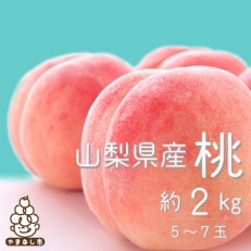 [日本一のもも生産量]山梨直送!旬の完熟桃 約2kg(5〜7玉) ギフト箱入り