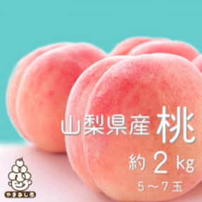 【2024年先行受付】【日本一のもも生産量】山梨直送!旬の完熟桃 2kg(5～7玉) ギフト箱入り
