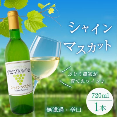 シャインマスカット 白ワイン 山梨でとれた葡萄で仕込んだワイン 八幡洋酒 720ml×1本