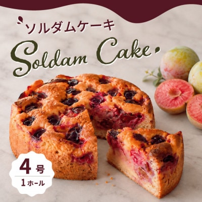 すもも丸ごとケーキ 山梨市産ソルダムをふんだんに使用した贅沢なフルーツケーキ 4号 1ホール