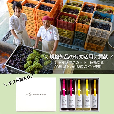 飲む酢のイメージを変える!ドリンクビネガー5本セット(ぶどう・ゆず・生姜)　[飲むワインビネガー]