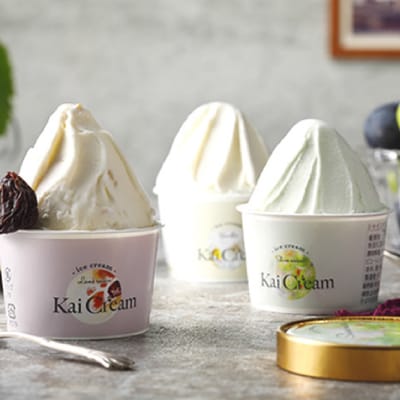 やまなし産の大粒ぶどう、シャインマスカット入りアイスクリーム『KaiCream』12個入り
