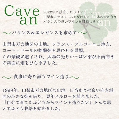 【数量限定】Cave an A Table 甲州　750ml