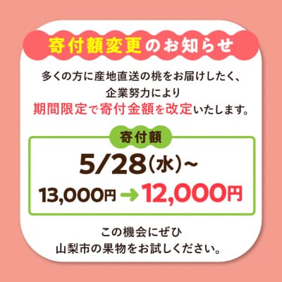 【寄付金額変更 13,000円→12,000円】訳あり 桃3kg以上