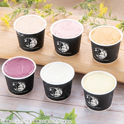 カフェラペスカのジェラート　桃3品種とセレクト3個